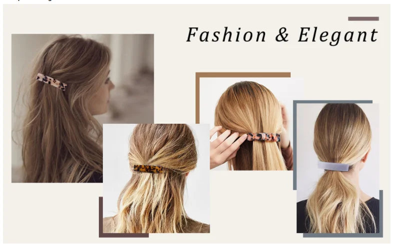 3Pcs Beautiful French Hair Lines Simple Retro Classic Large Snap Barrettes hair accessories ,large hair barrettes for women