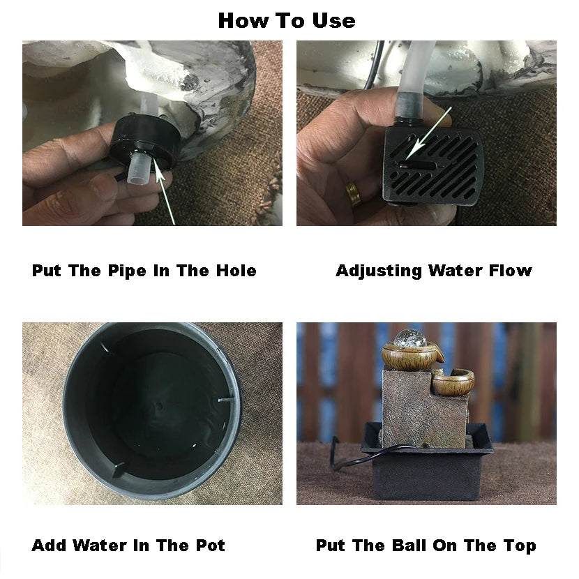 HandMade Home Decorative Desktop Fountains Indoor Water Fountain Creative Craft Home Decor&Figurines FengShui Waterfall Fountain