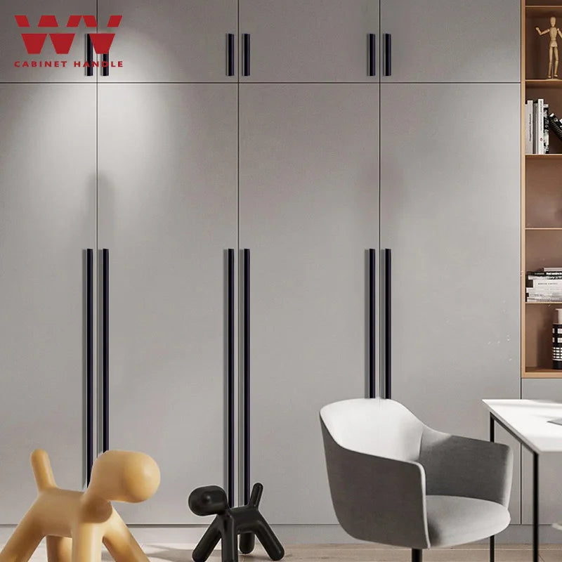 WV Kitchen Cabinet Handles and Pulls Black Silver Dressers Closet Furniture Door Handles Aluminum Drawer and Knobs Hardwares