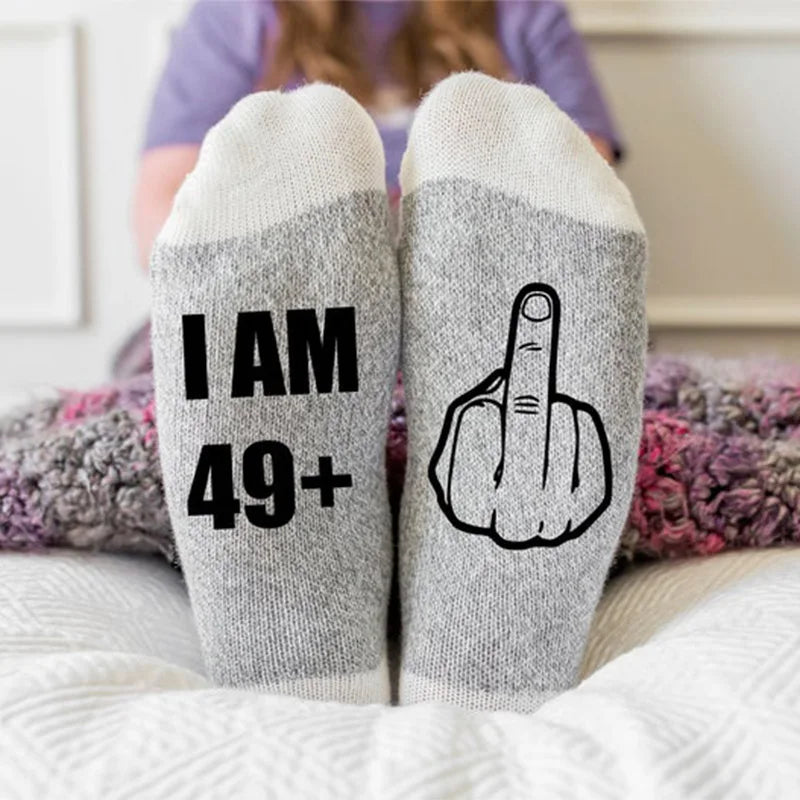 49+1 socks 50 & Fabulous 50th 50 years old fifty mom friend sister wife Aunt colleague Birthday party Gift present Photo props