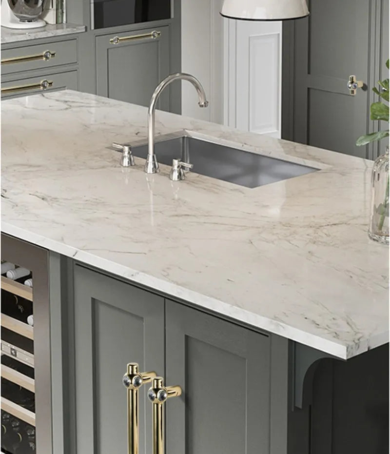 KK&FING Luxury Crystal Handles Drawer Knobs Zinc Alloy Kitchen Cabinet Handles Wardrobe Door Pulls Furniture Handle Hardware