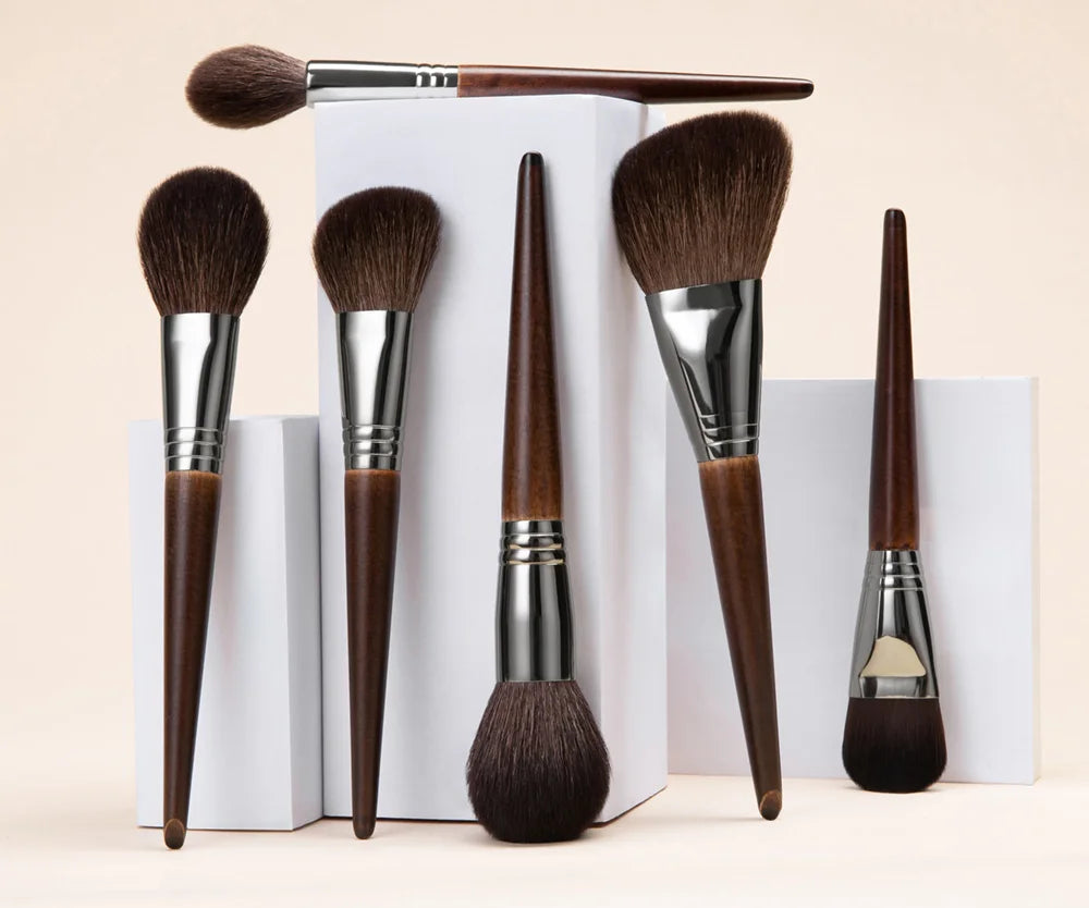 OVW Natural Goat Hair Makeup Brushes Set Professional Kit brocha maquillaje pedzle do makijazu blending smudging brush shader