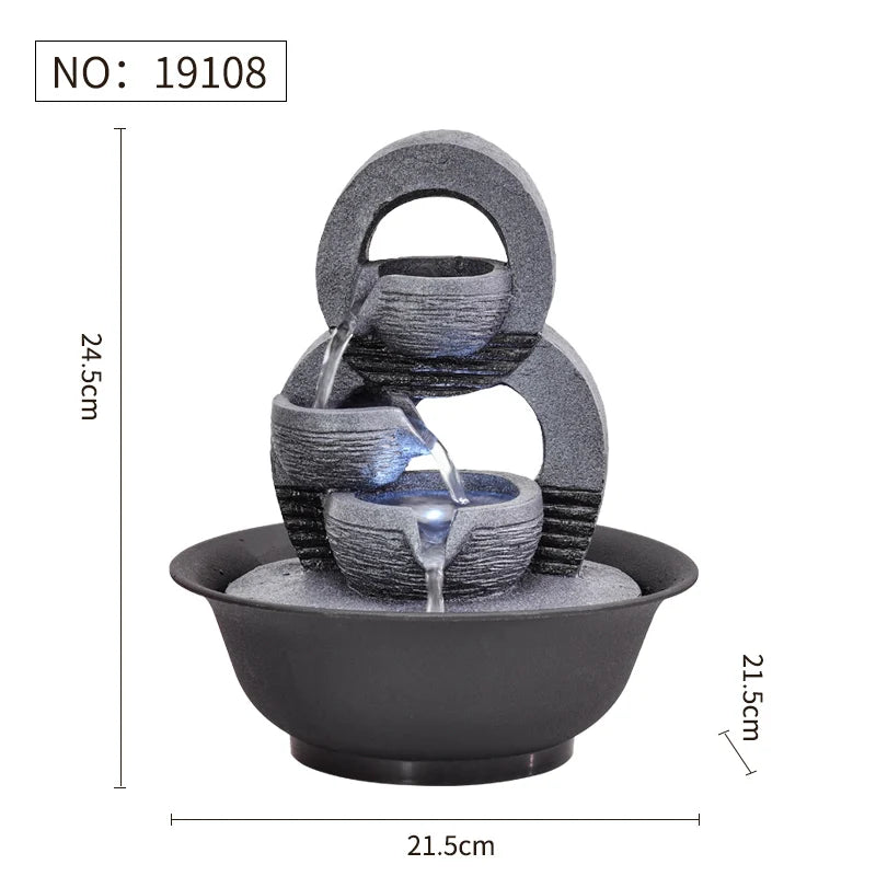 HandMade Home Decorative Desktop Fountains Indoor Water Fountain Creative Craft Home Decor&Figurines FengShui Waterfall Fountain