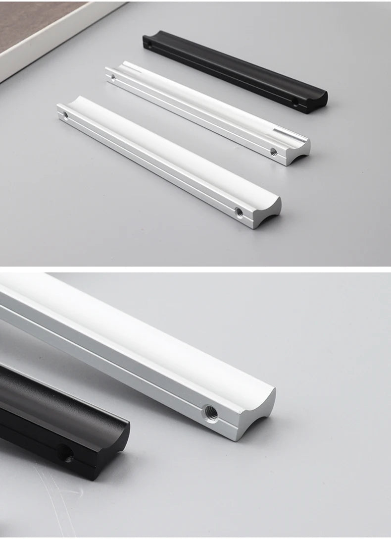 WV Kitchen Cabinet Handles and Pulls Black Silver Dressers Closet Furniture Door Handles Aluminum Drawer and Knobs Hardwares