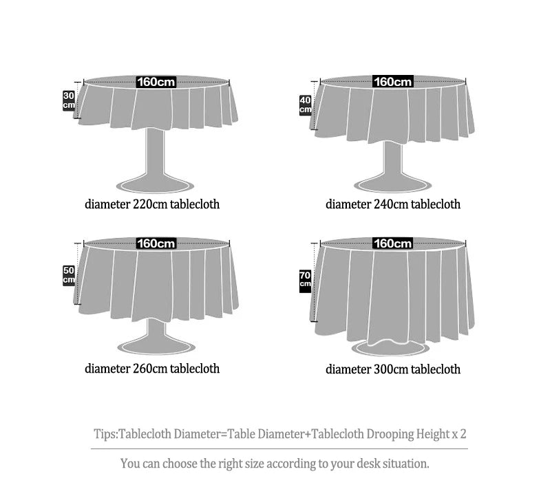 Polyester Jacquard Tablecloth Hotel Wedding Banquet Party Decoration Round White Table Covers Table Overlays Printed Home Decor