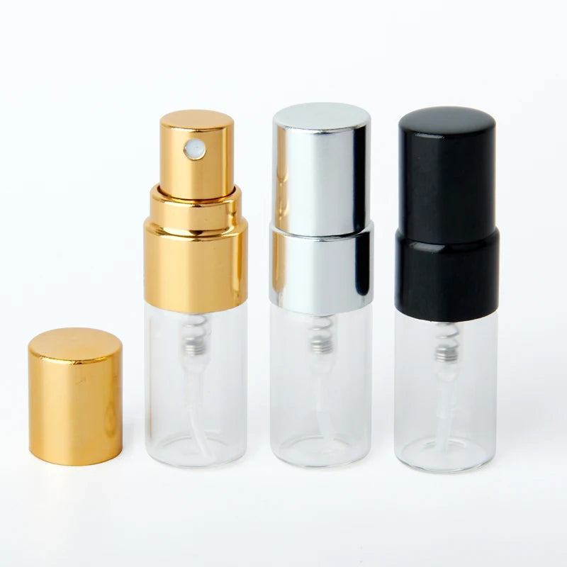 100Pieces/lot 2ml Mini Refillable Perfume Bottle For Sample Spray Bottle Metal Atomizer Portable Travel Gift Cosmetic Container