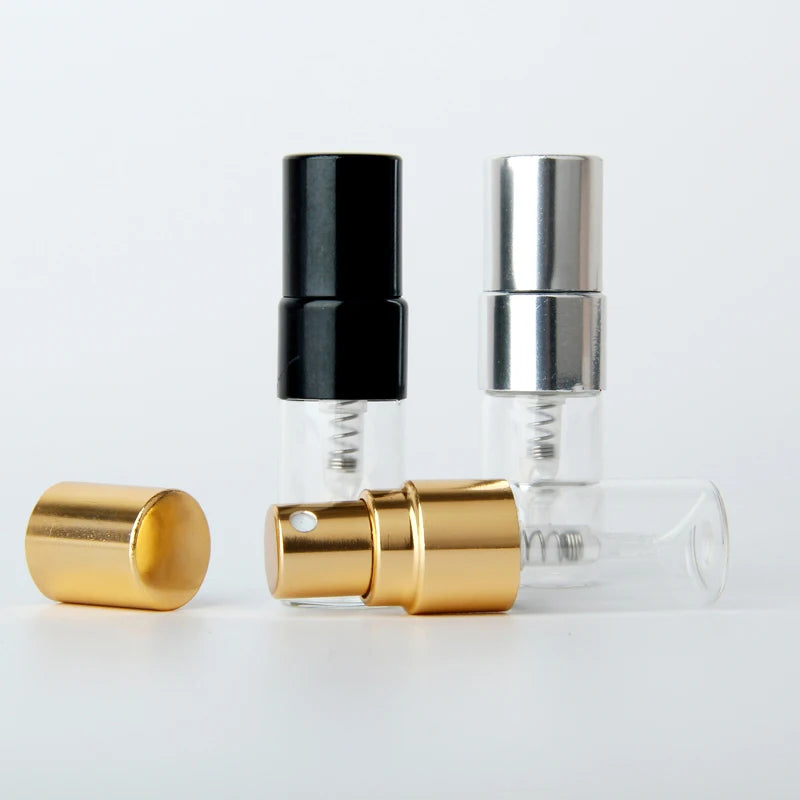 100Pieces/lot 2ml Mini Refillable Perfume Bottle For Sample Spray Bottle Metal Atomizer Portable Travel Gift Cosmetic Container