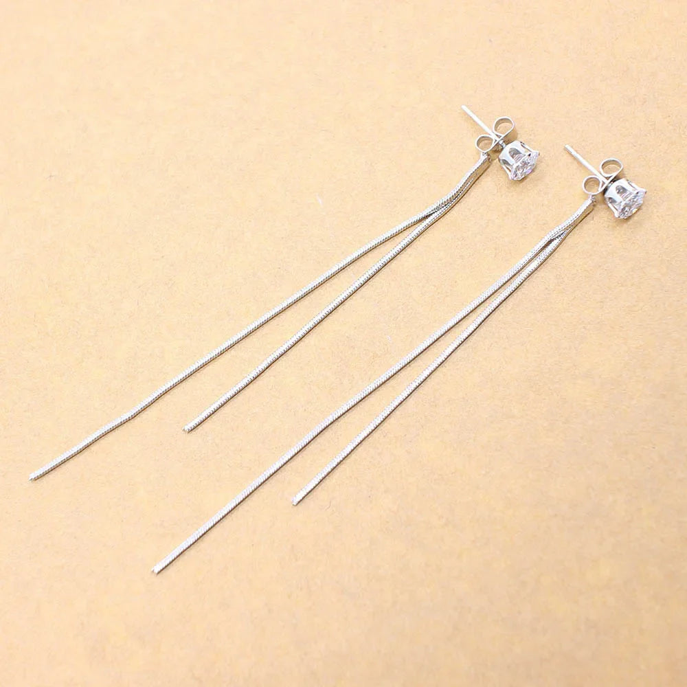 Elegant Long Crystal Tassel Dangle Earrings for Women: Wedding, Gift, Fashion