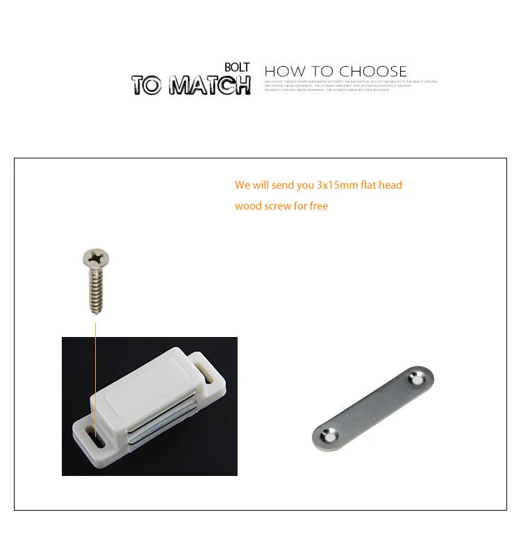 Cupboard Kitchen Furniture Magnetic Cabinet Door Latch Closures White Plastic Strong Powerful Magnet Catch