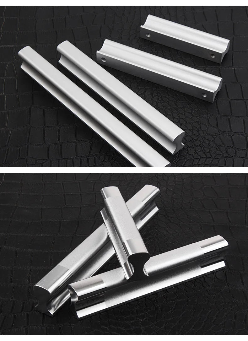 WV Kitchen Cabinet Handles and Pulls Black Silver Dressers Closet Furniture Door Handles Aluminum Drawer and Knobs Hardwares