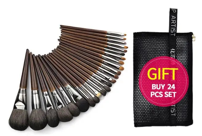 OVW Natural Goat Hair Makeup Brushes Set Professional Kit brocha maquillaje pedzle do makijazu blending smudging brush shader