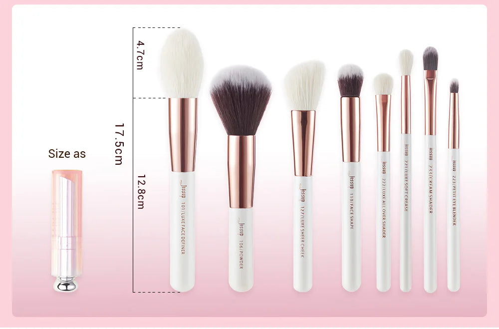 Jessup Professional Makeup brushes set ,6- 25pcs Makeup brush Natural Synthetic Foundation Powder Highlighter Pearl White T215