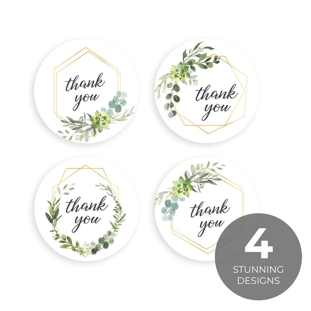100-500pcs Thank You Round Sticker Scrapbook Envelope Seal Sticker Gift Flower Decoration Stationery Label Stickers
