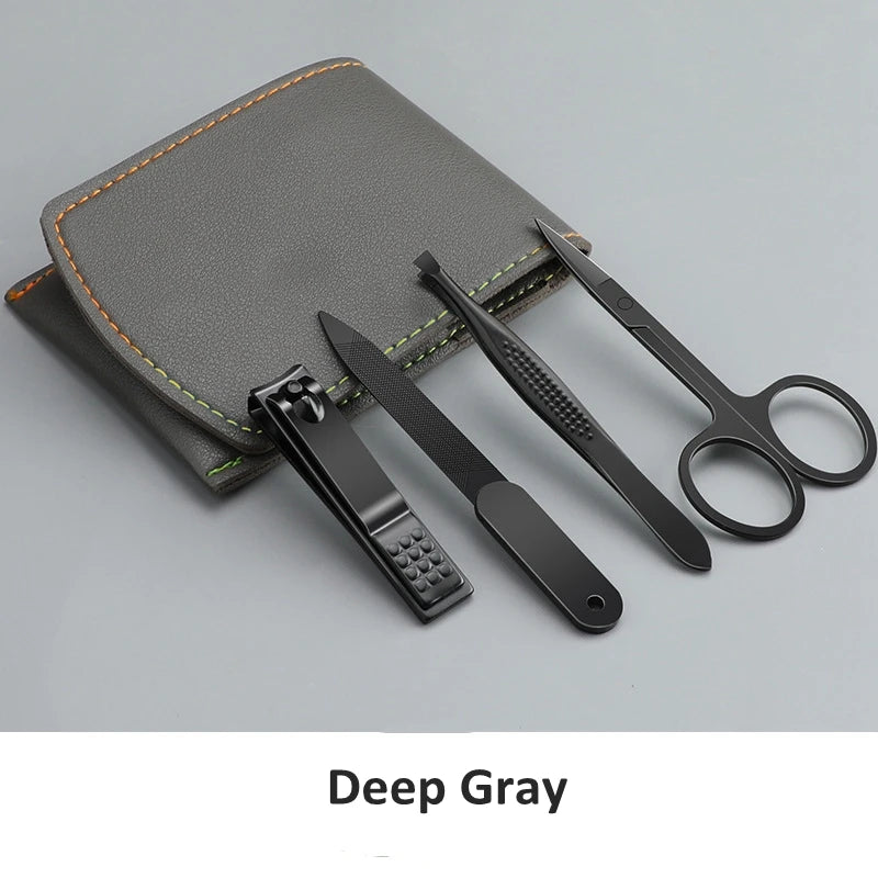 Portable Nail Scissors set Manicure Set Pedicure kit Stainless Steel Nail Clippers Tool Travel Grooming Case