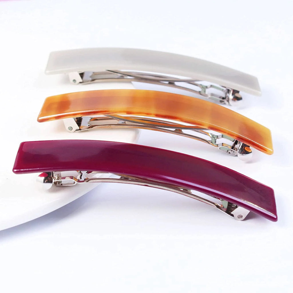 3Pcs Beautiful French Hair Lines Simple Retro Classic Large Snap Barrettes hair accessories ,large hair barrettes for women