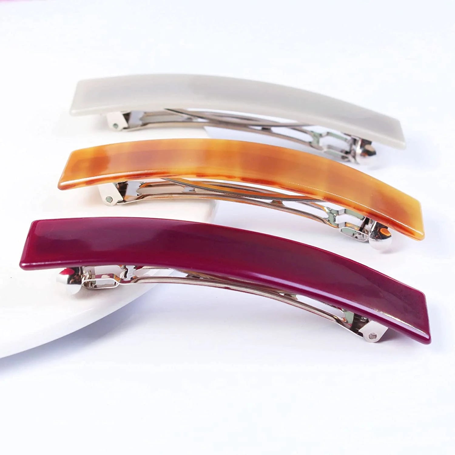 3Pcs Beautiful French Hair Lines Simple Retro Classic Large Snap Barrettes hair accessories ,large hair barrettes for women