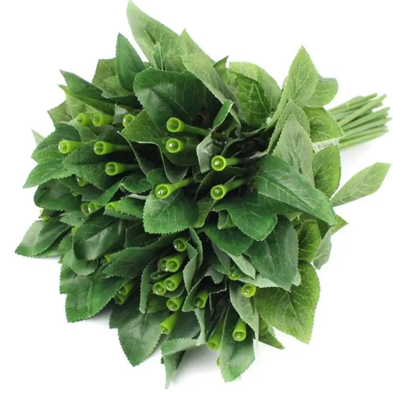 50pcs Artificial Fake Rose Flower Stems For Diy Handmade Bouquet Flower Leaf Vein Wedding Home Decoration