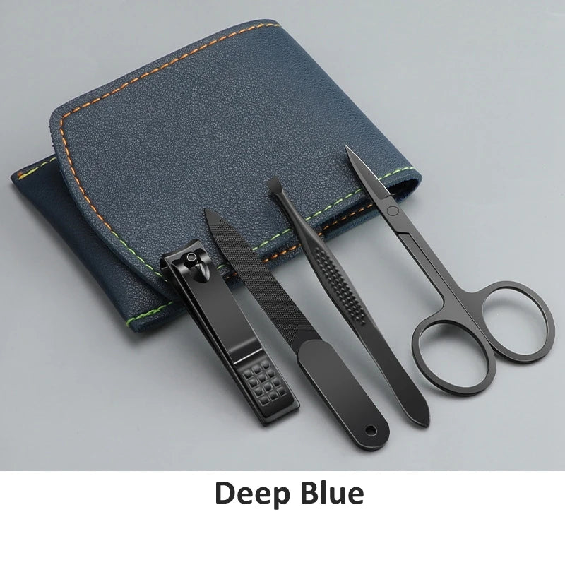 Portable Nail Scissors set Manicure Set Pedicure kit Stainless Steel Nail Clippers Tool Travel Grooming Case