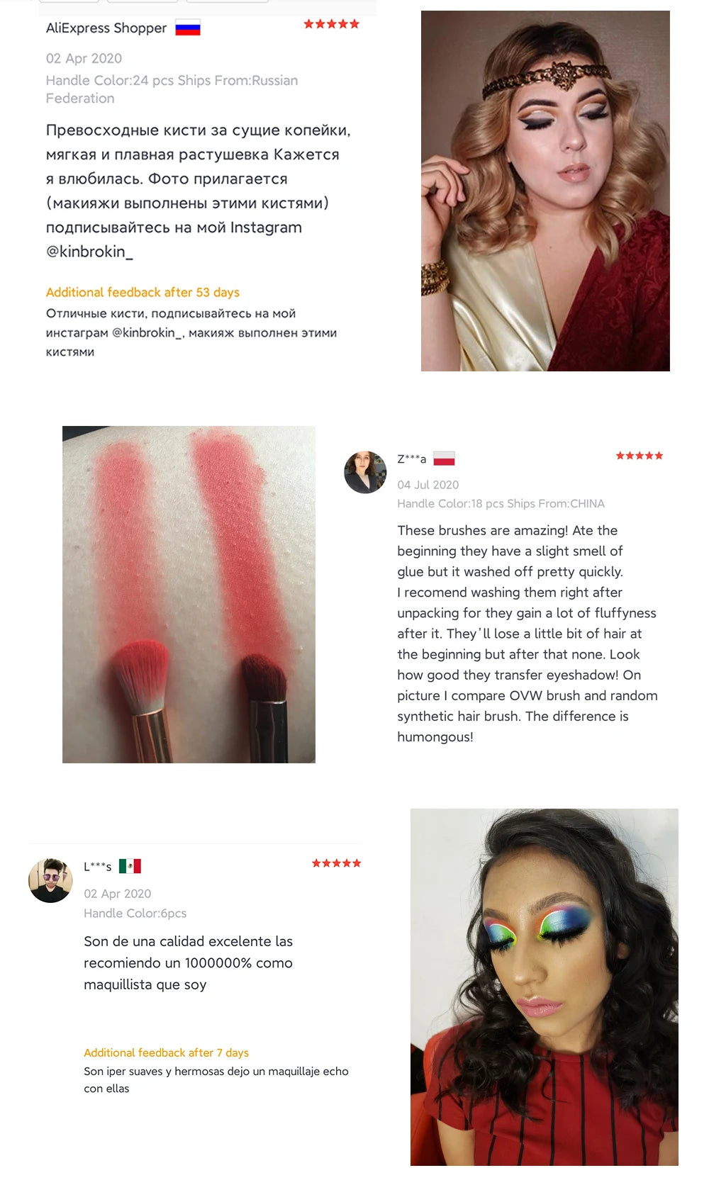 OVW Natural Goat Hair Makeup Brushes Set Professional Kit brocha maquillaje pedzle do makijazu blending smudging brush shader