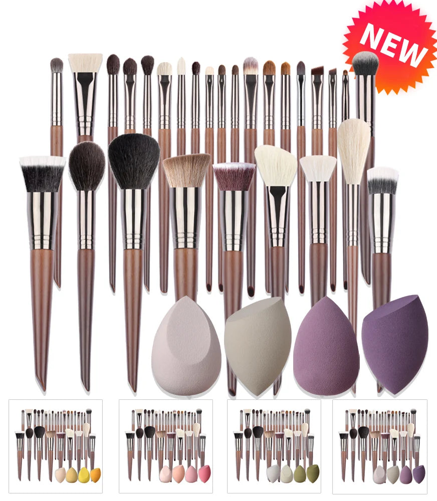 OVW Natural Goat Hair Makeup Brushes Set Professional Kit brocha maquillaje pedzle do makijazu blending smudging brush shader