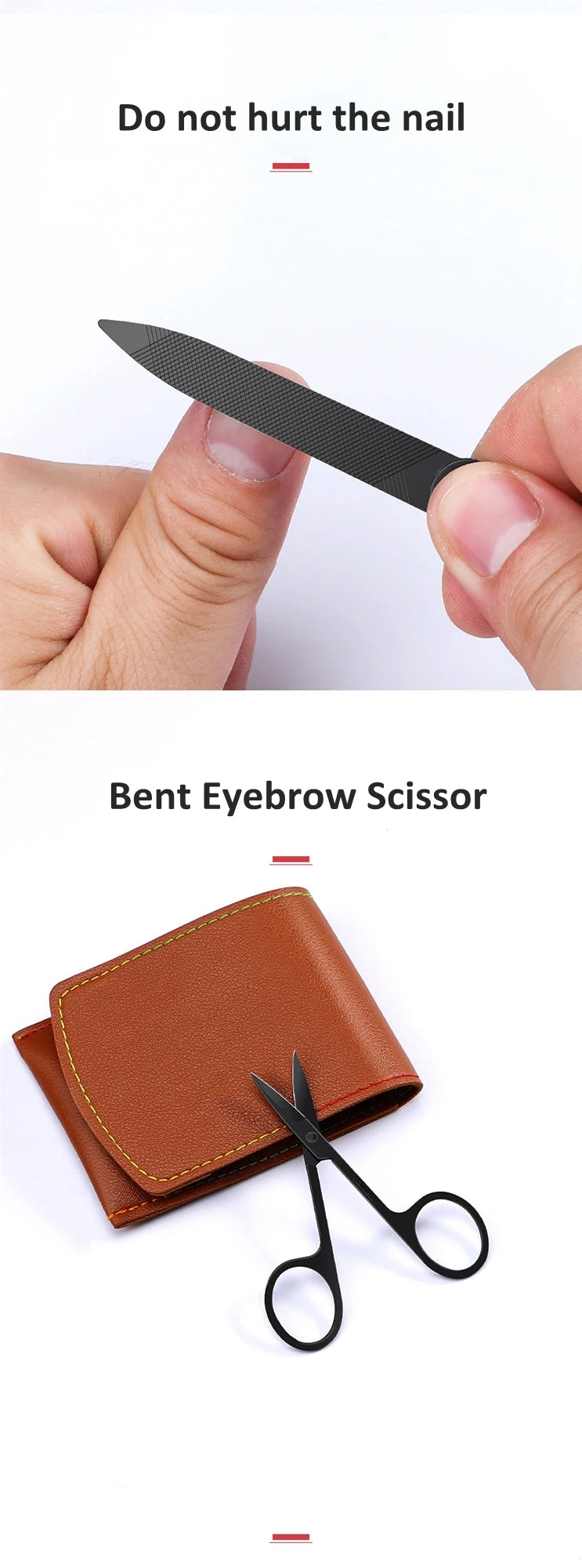 Portable Nail Scissors set Manicure Set Pedicure kit Stainless Steel Nail Clippers Tool Travel Grooming Case