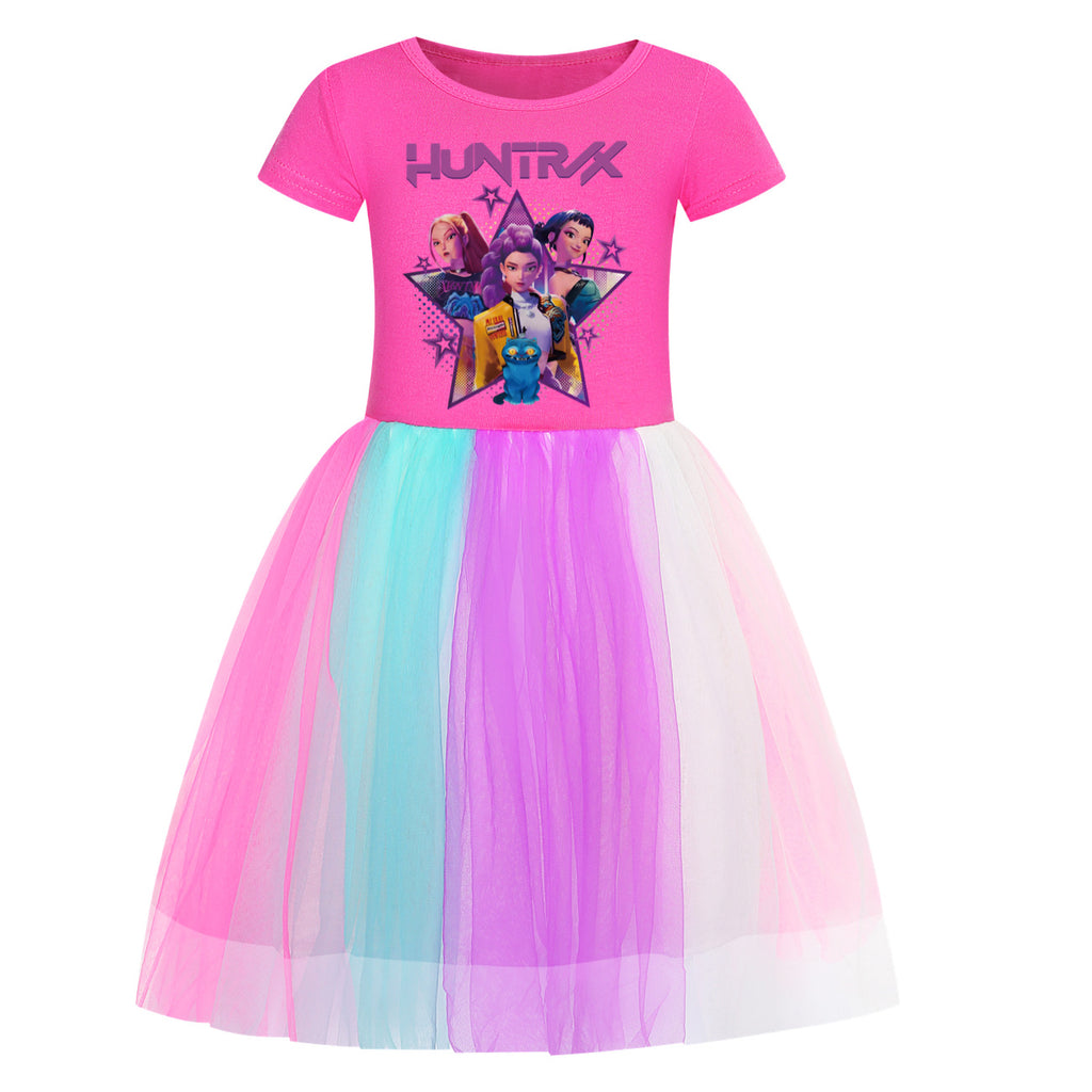 KPop Demon Hunters Dress Kid's Casual Summer Clothes Cute Baby Girls Princess  Dresses Party Cosplay Costume Dress Vestidos Gift