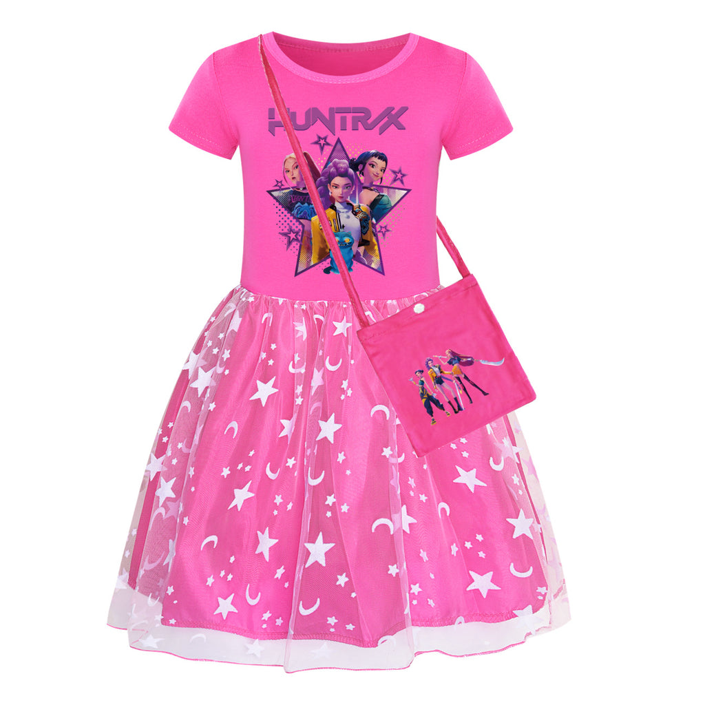 KPop Demon Hunters Dress Kid's Casual Summer Clothes Cute Baby Girls Princess  Dresses Party Cosplay Costume Dress Vestidos Gift