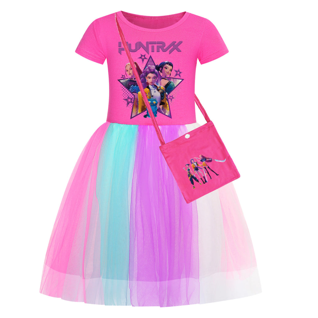 KPop Demon Hunters Dress Kid's Casual Summer Clothes Cute Baby Girls Princess  Dresses Party Cosplay Costume Dress Vestidos Gift