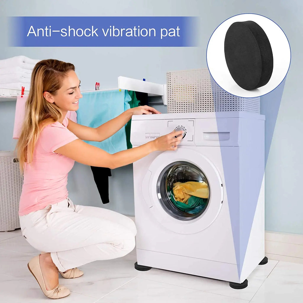4Pcs Anti-Vibration Washer Mat Shock Absorbing Washer Pads Non-Skid Protector Mat EVA Vibration Isolation Mats Floor Protectors