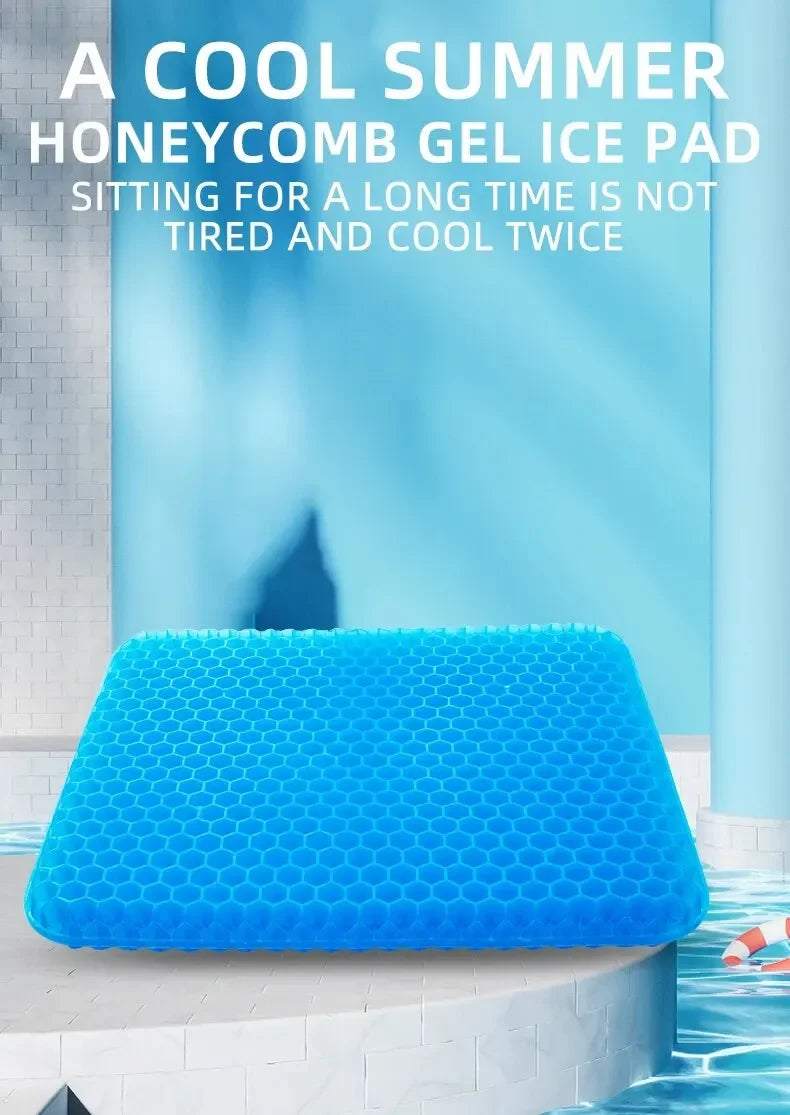 Gel Seat Cushion Summer Breathable Honeycomb Design For Pressure Relief Back Tailbone Pain - Home Office Wheelchair Chair Cars