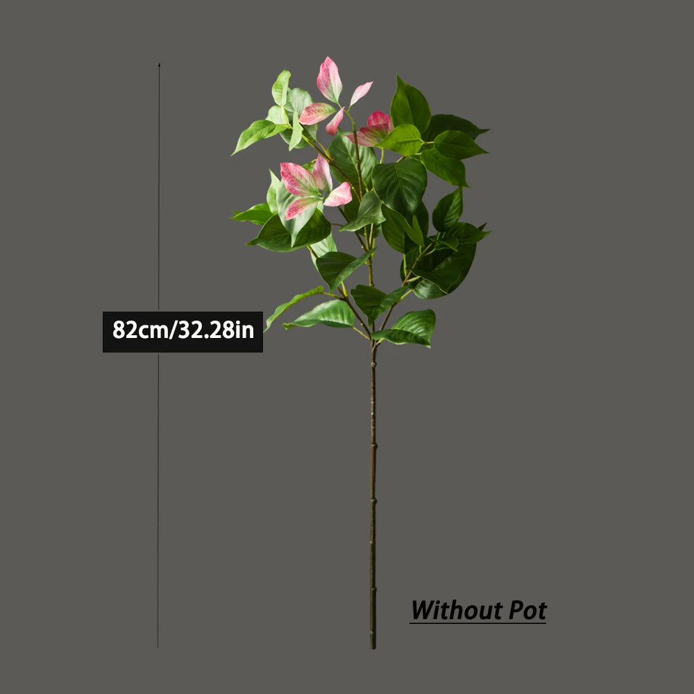 82-144cm Large Artificial Ficus Tree Fake Magnolia Plants Branch Tall Banyan Tree Faux Nandina Tree Rubber For Home Garden Decor