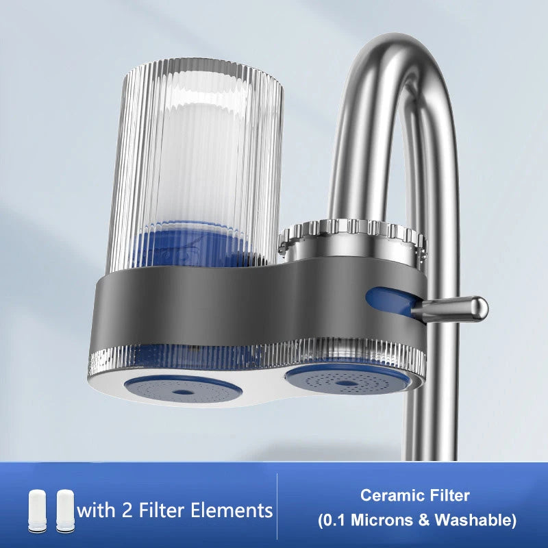 Universal Faucet Water Purifier with Adapters & Filter Elements Kitchen Tap Water Filters Detachable Washable Filtration Devices