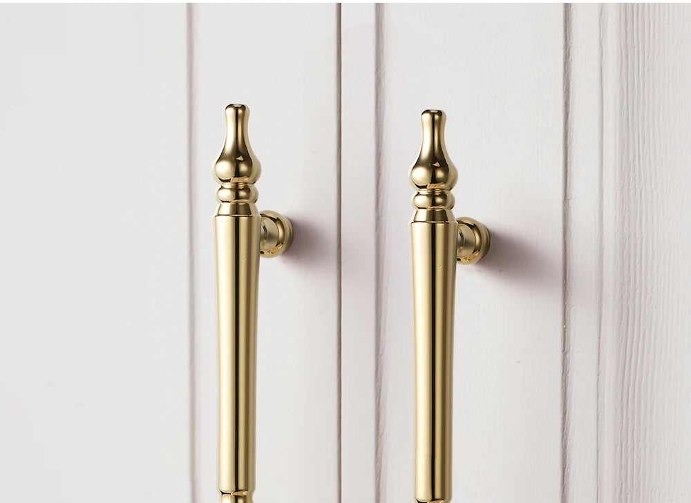 French luxury wardrobe cabinet door handle drawer cabinet Italian single hole creative design Golden European style handle