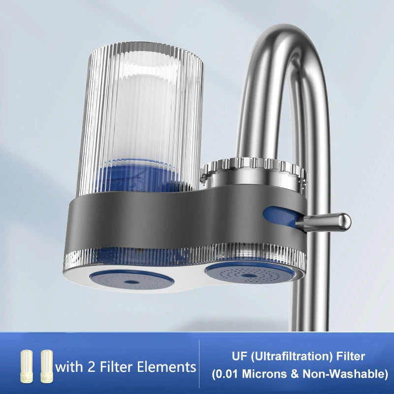 Universal Faucet Water Purifier with Adapters & Filter Elements Kitchen Tap Water Filters Detachable Washable Filtration Devices