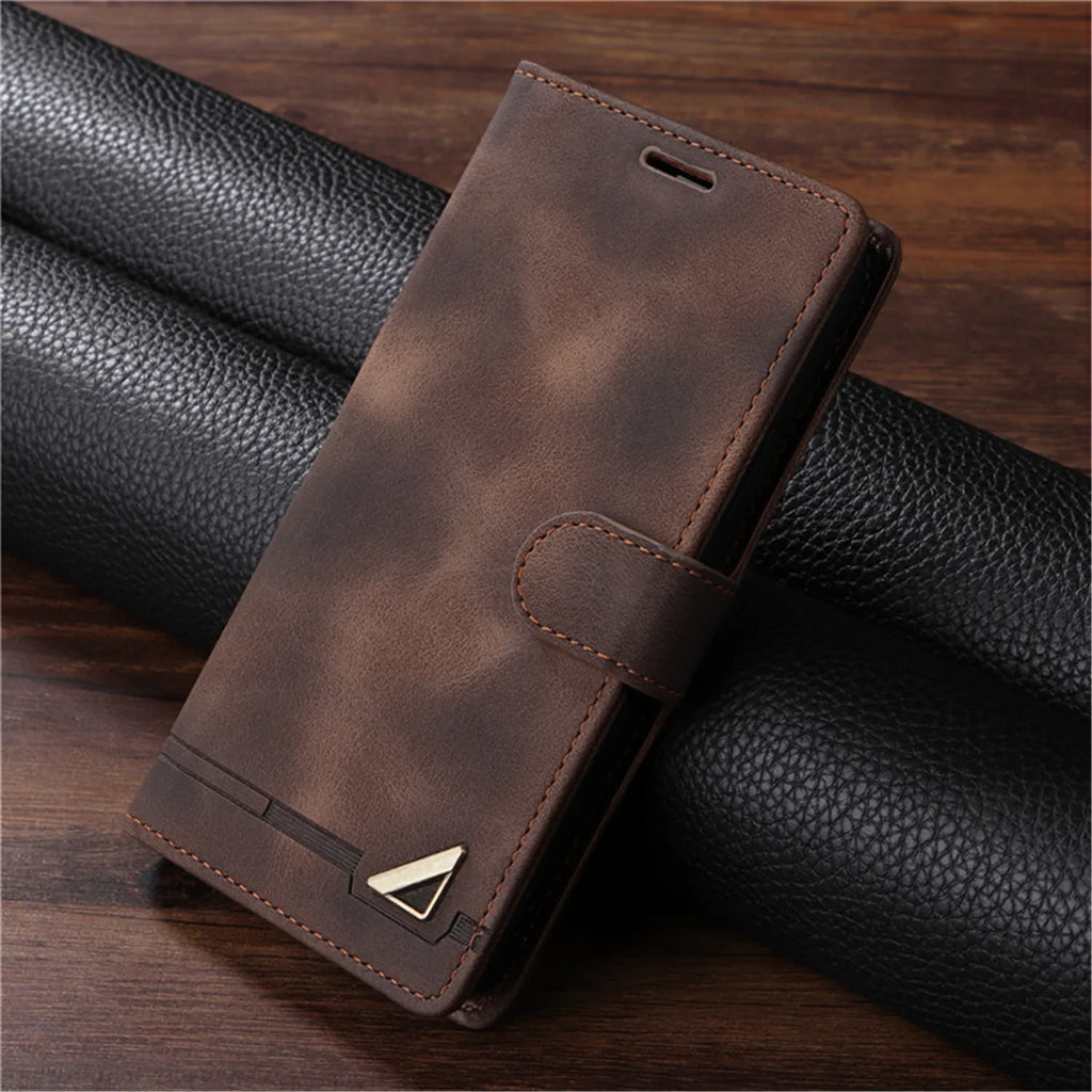 Business Leather Flip Phone Case For iPhone Air 17 16 Pro 15 14 Plus 13 Pro Max 11 12 XR X XS Max Luxury Wallet Bracket Cover