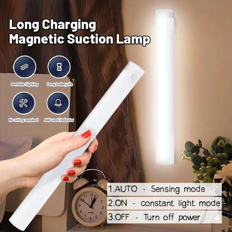 Motion Sensor LED Night Light, Wireless USB Rechargeable Cabinet Lighting for Kitchen, Home, Room Decor, Indoor Storage,