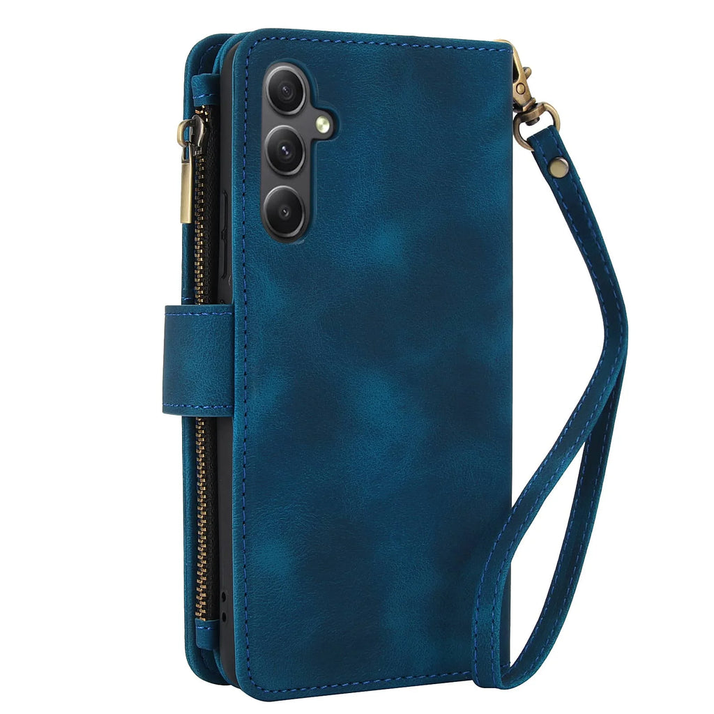 for Samsung Galaxy A35/A34/A25/A24/A73/A72/A55/A54/A53/A52/A15/A14 Case Wallet, Durable Leather Magnetic Buckle Flip Card Holder