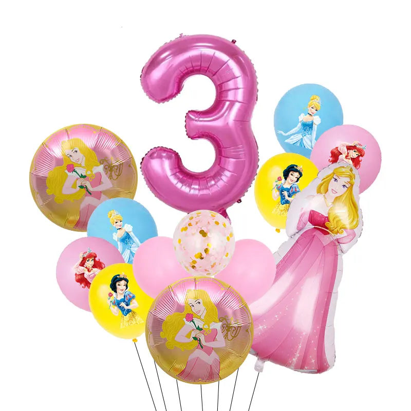 Disney Princess Birthday Decoration Tableware Paper Cups Plates Balloons Tablecloth Backdrop Banner Party Supplies For Baby Kids