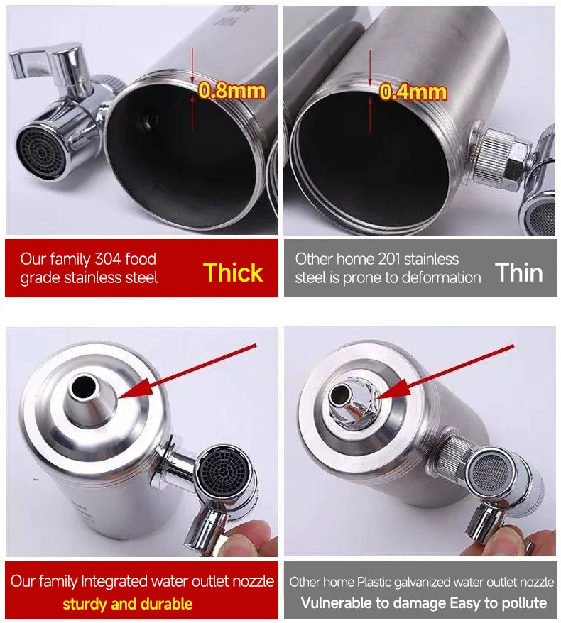Kitchen Stainless Steel Faucet Water Filter Pre-filter Purifier Household Tap Water Direct Drinking