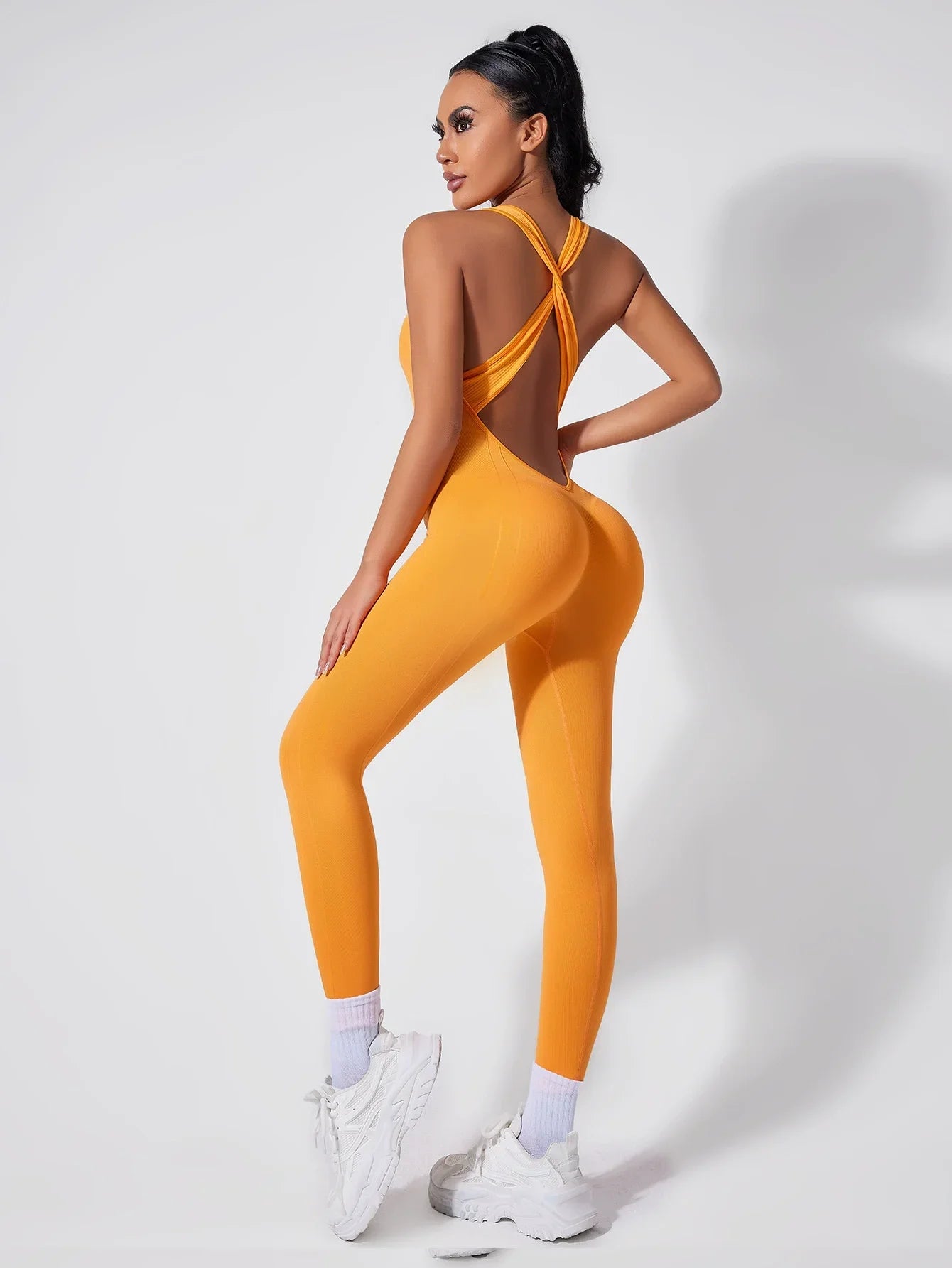 Back-crossing OpenBlack-back Jumpsuit Sportswear Bodysuits Women Yoga Sets Fitness One Piece Workout Playsuit Female