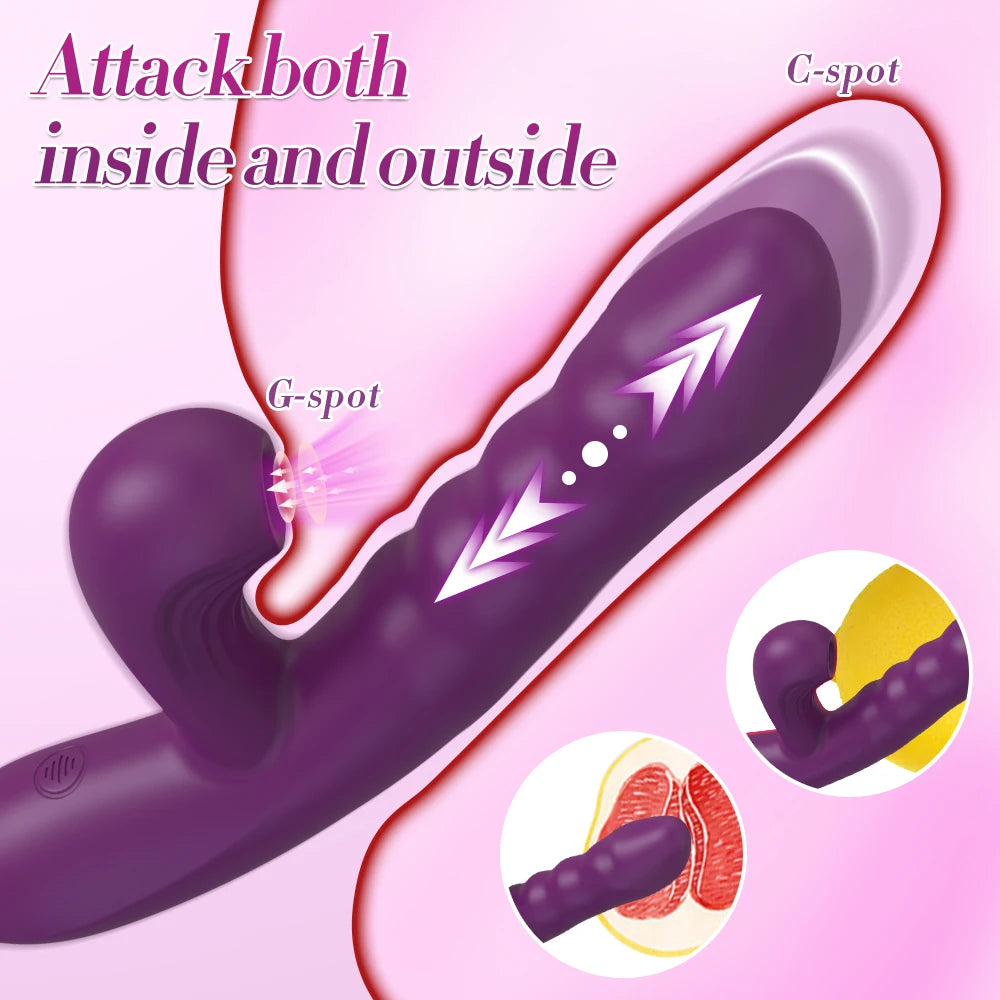 Powerful Thrusting Sucking Vibrator Female Sucker Clitoris Stimulator G Spot Dildo Massager Adult Goods Sex Toys Shop for Women