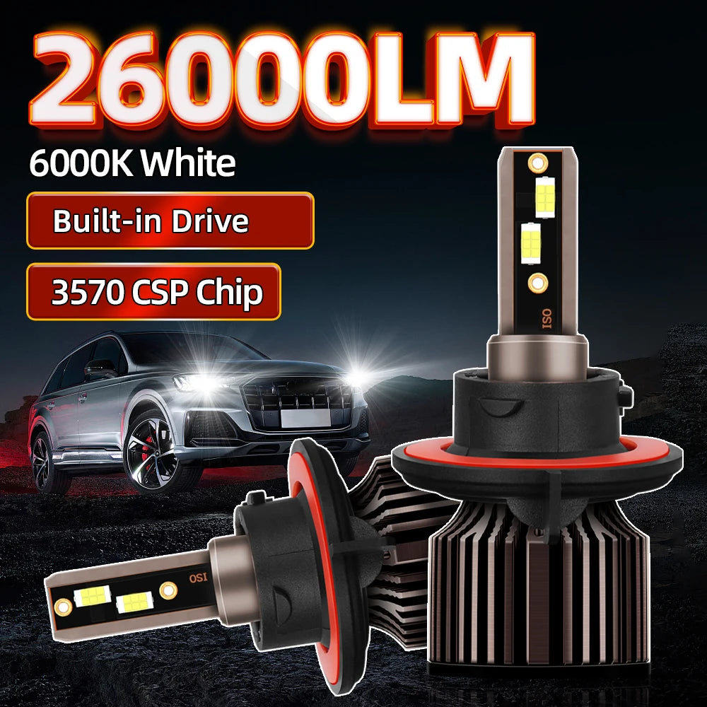 Car Headlight H1 H3 H4 H7 LED Bulb H8 H11 9005 HB3 9006 HB4 9004 HB1 9007 HB5 H13 9008 880 Led Lights 26000LM Turbo 12V lampada
