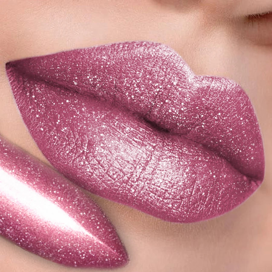 3 colors glitter shiny metallic lipstick pearlescent high pigmented lip tint waterproof lip senior lip makeup gitfs lip glaze