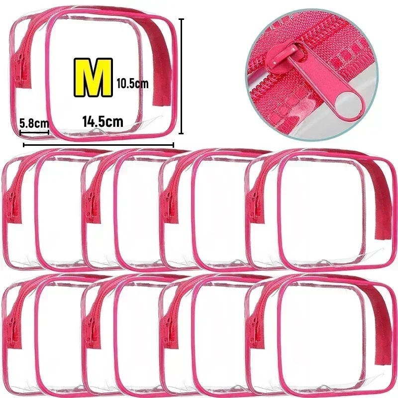 1/20pcs Transparent PVC Storage Travel Organizer Clear Makeup Bag Beautician Cosmetic Bag Beauty Case Toiletry Bag Wash Bags