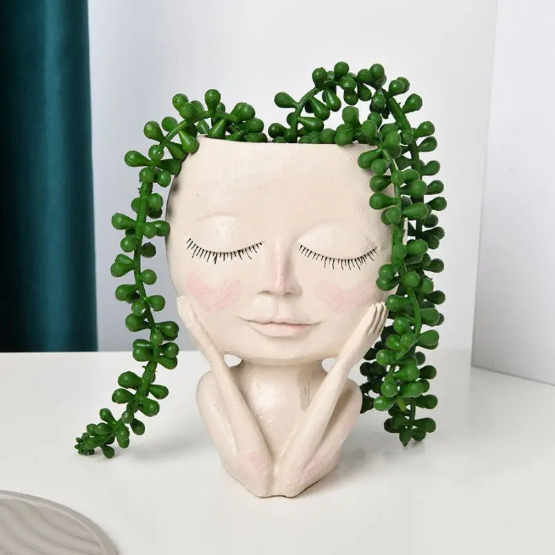 1 Girl Face Vase, Creative Home Decoration, Balcony Living Room Decoration Ornaments, Christmas Gifts, Thanksgiving Gifts