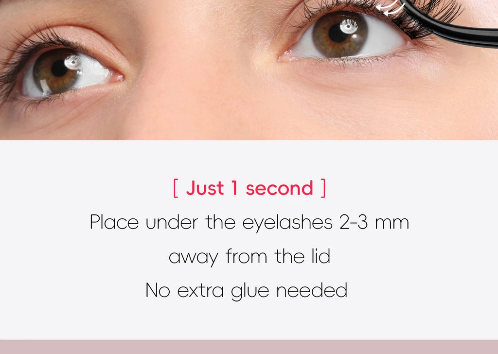 Vipuda Self Adhesive Cluster Lashes Press on No Glue Needed Segmented Eyelashes Reusable DIY Individual Eyelash Extension