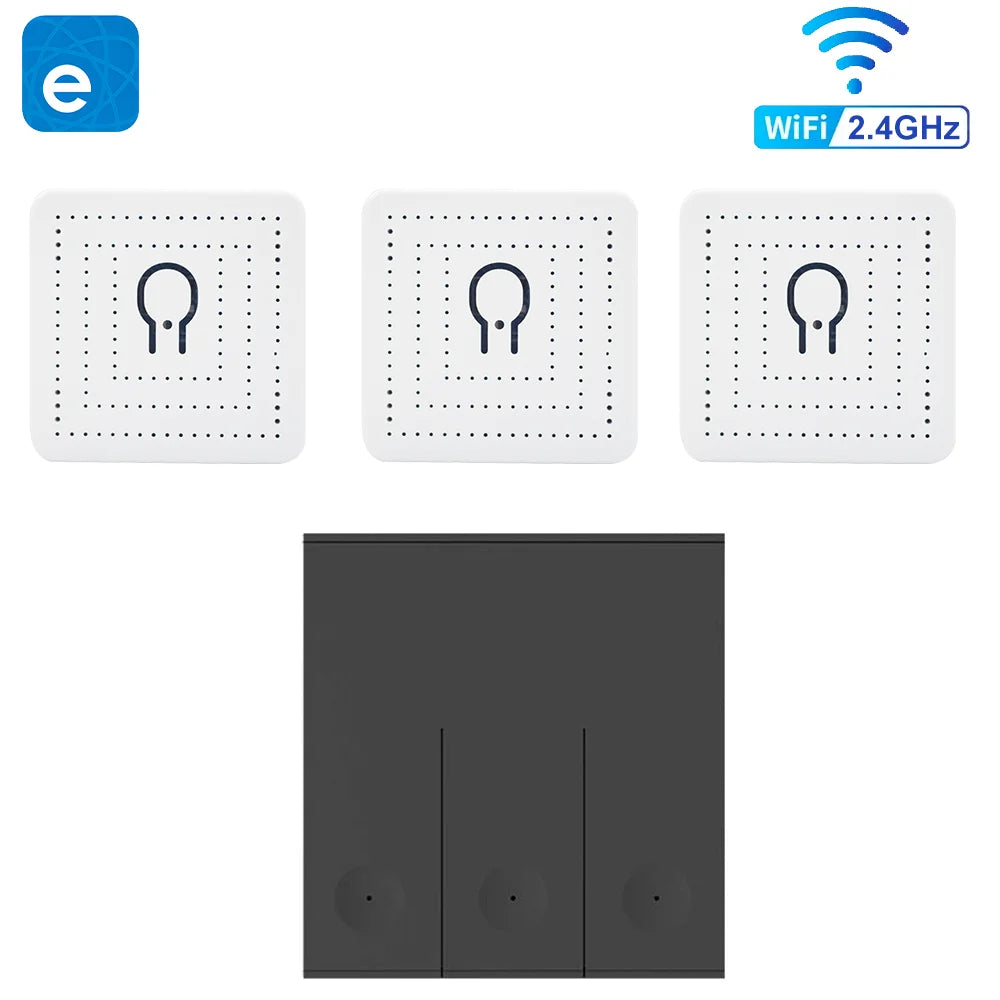 QIACHIP 2.4G 86 Type Wireless Wall Panel Transmitter And WiFi Smart Switch Receiver For AC 110V 220V Light Control Voice Control