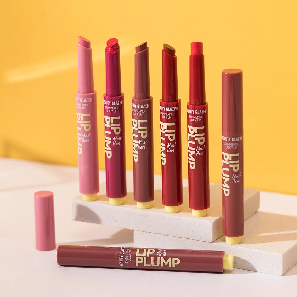 2 Pcs/Set Lip Combo Set Lipstick + Lip Liner Long Lasting Waterproof Easy To Apply Lipstick Set Glossy Lipstick Lip Makeup