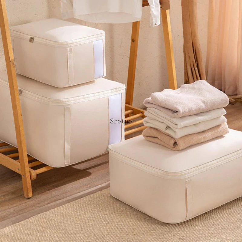 SRETNO Oxford Fabric Storage Bag Cotton Quilt Storage Bags, Clothes Storage Organizer Moving and Packing Luggage Bag Travel Bags