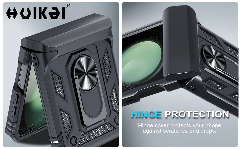 Case For Samsung Galaxy Z Flip 7 5G Z Flip 6 Military Grade Shockproof Heavy Duty Protective Armor Magnetic Kickstand Ring Cover